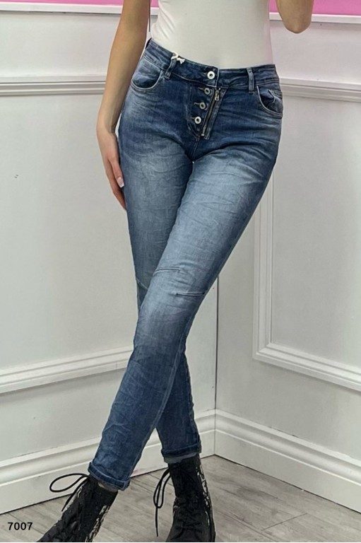 Ladies Wholesale Buttoned & Zip Detailed, Melly & Co, Stretchy Jeans